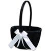 Alex Emotions Ivory Flower Girl Basket and Ring Bearer Pillow Set Wedding Basket and Ring Pillow Set | Handmade Wedding Pillow and Basket, Black and White, 1 Basket view 1