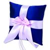 Alex Emotions Ivory Flower Girl Basket and Ring Bearer Pillow Set Wedding Basket and Ring Pillow Set | Handmade Wedding Pillow and Basket, Navy Blue and Blush Pink, 1 Pillow view 1