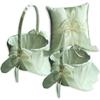 Alex Emotions Ivory Flower Girl Basket and Ring Bearer Pillow Set Wedding Basket and Ring Pillow Set | Handmade Wedding Pillow and Basket, Ivory, 1 Pillow + 2 Baskets view 1