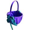 Alex Emotions Ivory Flower Girl Basket and Ring Bearer Pillow Set Wedding Basket and Ring Pillow Set | Handmade Wedding Pillow and Basket, Purple and Teal, 1 Basket view 1