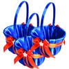 Alex Emotions Ivory Flower Girl Basket and Ring Bearer Pillow Set Wedding Basket and Ring Pillow Set | Handmade Wedding Pillow and Basket, Royal Blue and Orange, 3 Baskets view 1