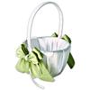 Alex Emotions Ivory Flower Girl Basket and Ring Bearer Pillow Set Wedding Basket and Ring Pillow Set | Handmade Wedding Pillow and Basket, Ivory and Sage Green, 1 Basket view 1