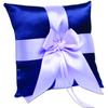 Alex Emotions Ivory Flower Girl Basket and Ring Bearer Pillow Set Wedding Basket and Ring Pillow Set | Handmade Wedding Pillow and Basket, Navy Blue and Violet, 1 Pillow view 1