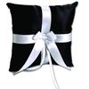 Alex Emotions Ivory Flower Girl Basket and Ring Bearer Pillow Set Wedding Basket and Ring Pillow Set | Handmade Wedding Pillow and Basket, Black and White, 1 Pillow view 1