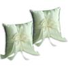 Alex Emotions Ivory Flower Girl Basket and Ring Bearer Pillow Set Wedding Basket and Ring Pillow Set | Handmade Wedding Pillow and Basket, Ivory, 2 Pillows view 1