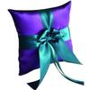 Alex Emotions Ivory Flower Girl Basket and Ring Bearer Pillow Set Wedding Basket and Ring Pillow Set | Handmade Wedding Pillow and Basket, Purple and Teal, 1 Pillow view 1
