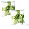 Alex Emotions Ivory Flower Girl Basket and Ring Bearer Pillow Set Wedding Basket and Ring Pillow Set | Handmade Wedding Pillow and Basket, Ivory and Sage Green, 2 Pillows view 1