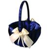 Alex Emotions Ivory Flower Girl Basket and Ring Bearer Pillow Set Wedding Basket and Ring Pillow Set | Handmade Wedding Pillow and Basket, Navy Blue and Ivory, 1 Basket view 1