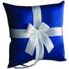 Alex Emotions Ivory Flower Girl Basket and Ring Bearer Pillow Set Wedding Basket and Ring Pillow Set | Handmade Wedding Pillow and Basket, Royal Blue and White, 1 Pillow view 1