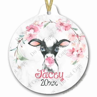 Baby Animal Christmas Ornament, Baby Cow Ornament