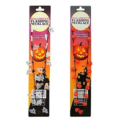 shawshank ledz 9007918 Pumpkin & Ghost Flash Necklace for Christmas Decor - Pack of 1212