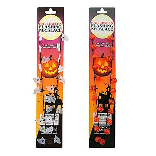 shawshank ledz 9007918 Pumpkin & Ghost Flash Necklace for Christmas Decor - Pack of 1212
