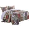 Benzara BM14973 Chicago Fabric Bedspread Set with Jacobean Prints, Multi Color - Queen Size - 3 Piece view 1