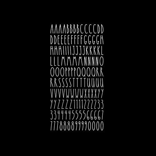 Imagnt Studio Organizing Decal ABC Set  Alphabet Letters & Digits in Skinny Font - DIY Crafts Stickers (Silver, Letter Height- 5 inches)