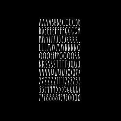 Imagnt Studio Organizing Decal ABC Set  Alphabet Letters & Digits in Skinny Font - DIY Crafts Stickers (White, Letter Height- 5 inches)