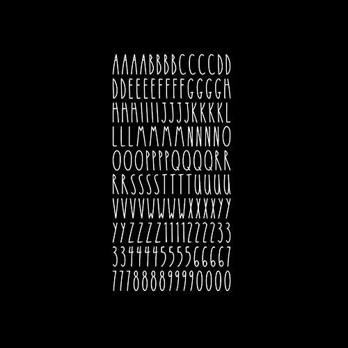 Imagnt Studio Organizing Decal ABC Set  Alphabet Letters & Digits in Skinny Font - DIY Crafts Stickers (White, Letter Height- 5 inches)
