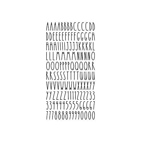 Imagnt Studio Organizing Decal ABC Set  Alphabet Letters & Digits in Skinny Font - DIY Crafts Stickers (Black, Letter Height- 5 inches)