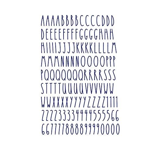 Imagnt Studio Organizing Decal ABC Set Alphabet Letters & Digits in Skinny Font - DIY Crafts Stickers (Royal Blue, Letter Height- 3 inches)