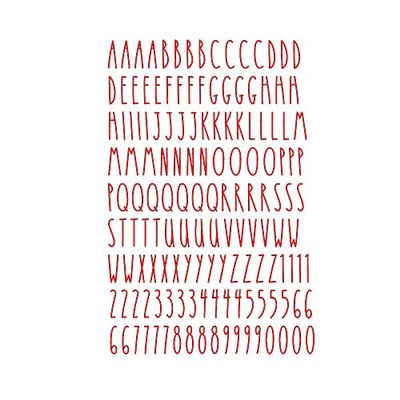 Imagnt Studio Organizing Decal ABC Set Alphabet Letters & Digits in Skinny Font - DIY Crafts Stickers (Red, Letter Height- 2 inches)
