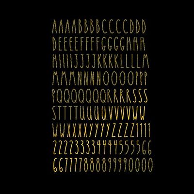 Imagnt Studio Organizing Decal ABC Set  Alphabet Letters & Digits in Skinny Font - DIY Crafts Stickers (Gold, Letter Height- 5 inches)