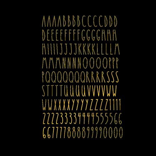 Imagnt Studio Organizing Decal ABC Set  Alphabet Letters & Digits in Skinny Font - DIY Crafts Stickers (Gold, Letter Height- 5 inches)