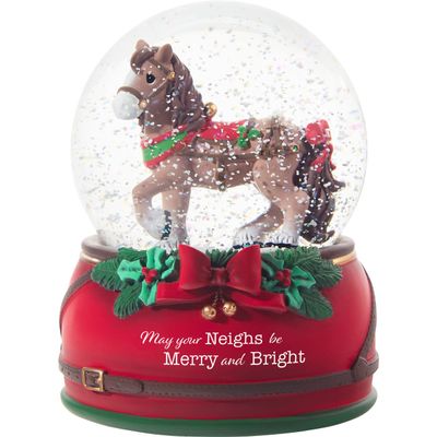Precious Moments 211103 May Your Neighs Be Merry and Bright Annual Animal Resin/Glass Snow Globe