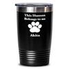 Akita Tumbler Travel Coffee Cup Dog Mom Fur Dad Human Belongs to this Pup view 1