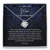 Birthday gifts Necklace Love Knot, To Mom On My Wedding Day, Mother Of The Groom Gift From Son, Son Day include Mahogany style Luxury box For Daug, White view 1
