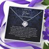Birthday gifts Necklace Love Knot, To Mom On My Wedding Day, Mother Of The Groom Gift From Son, Son Day include Mahogany style Luxury box For Daug, White view 2