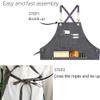 NEWGEM Cotton Canvas Cross Back Apron for Chef Cobbler Men Women with Pockets Kitchen Cooking Baking Woodworking Work Dark Gray view 3