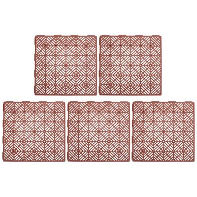 DOITOOL 5pcs Interlocking Floor Tiles Modular Cushion Mat Drain Pool for Shower Home Indoor Outdoor Gardens Path Flowerbed Bathroom Deck Patio Decor