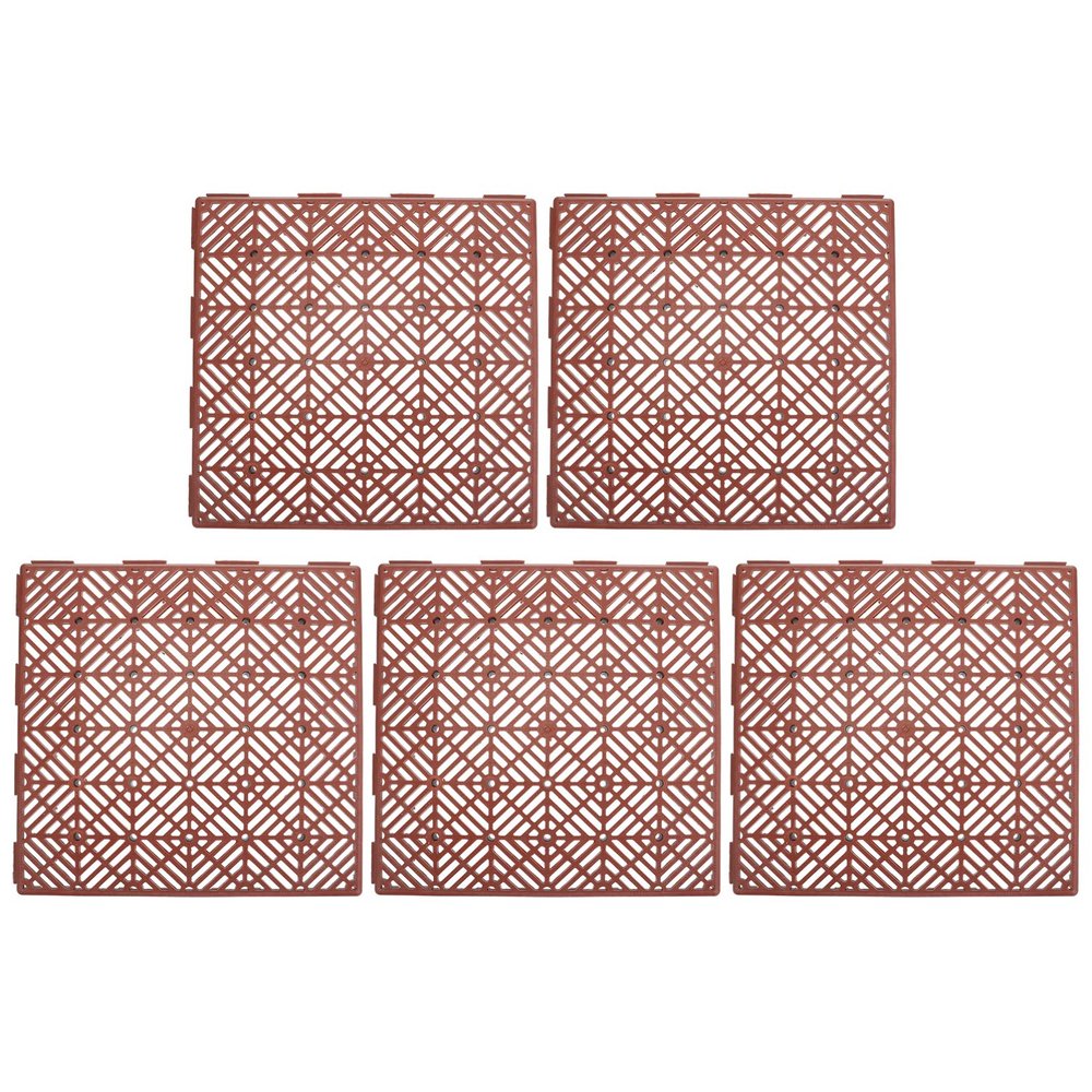 DOITOOL 5pcs Interlocking Floor Tiles Modular Cushion Mat Drain Pool for Shower Home Indoor Outdoor Gardens Path Flowerbed Bathroom Deck Patio Decor