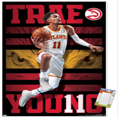 NBA Atlanta Hawks - Trae Young 20 Wall Poster, 22.4L" x 14.7W", Premium Poster & Mount Bundle