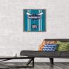 Trends International NBA Charlotte Hornets - Logo 20 Wall Poster, 22.4L x 14.7W, Barnwood Framed Version view 2