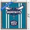 Trends International NBA Charlotte Hornets - Logo 20 Wall Poster, 22.4L x 14.7W, Barnwood Framed Version view 3
