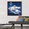 Trends International NHL Tampa Bay Lightning - Andrei Vasilevskiy 19 Wall Poster, 22.375" x 34", Mahogany Framed Version view 2