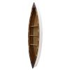 47" H Wood Boat Beach Wall Decor Display Shelf, 3 Tiers Hanging Boat Shelf Ocean Coastal Home Decor, Boat Shaped Storage Shelf Decorative Wall Shelves for Nautical Theme Bathroom Living Room Bedroom view 1