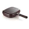 Happycall Korea Titanium Thermal Cycling Comb pattern Coating Double-sided Pan Chocolate Pearl 11.8inch x 10.1inchx 3 inch view 1