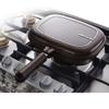 Happycall Korea Titanium Thermal Cycling Comb pattern Coating Double-sided Pan Chocolate Pearl 11.8inch x 10.1inchx 3 inch view 2
