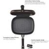 Happycall Korea Titanium Thermal Cycling Comb pattern Coating Double-sided Pan Chocolate Pearl 11.8inch x 10.1inchx 3 inch view 3