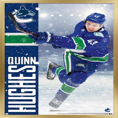 NHL Vancouver Canucks - Quinn Hughes 20 Wall Poster, 22.4L x 14.7W, Gold Framed Version