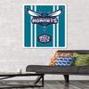 Trends International NBA Charlotte Hornets - Logo 20 Wall Poster, 34L x 22.4W, White Framed Version view 2