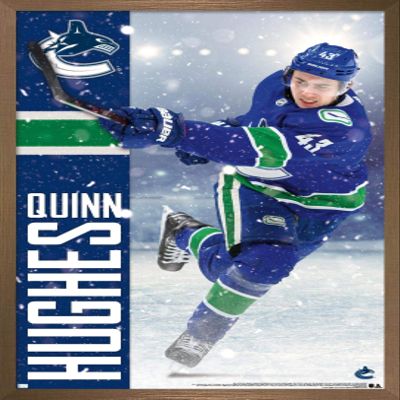 NHL Vancouver Canucks - Quinn Hughes 20 Wall Poster, 22.4L x 14.7W, Bronze Framed Version