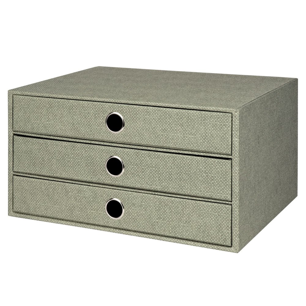 Rssler S.O.H.O. 3 Drawer Box for A4 with Finger Hole, Special Line, Sage
