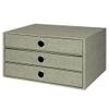 Rssler S.O.H.O. 3 Drawer Box for A4 with Finger Hole, Special Line, Sage view 1