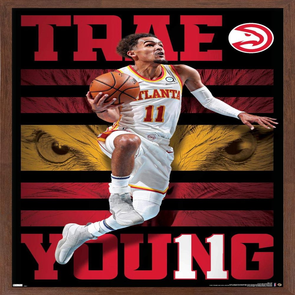NBA Atlanta Hawks - Trae Young 20 Wall Poster, 34L" x 22.4W", Mahogany Framed Version