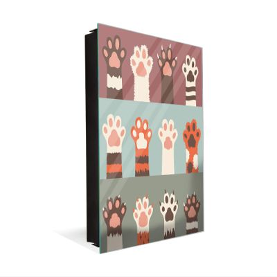 Concept Crystal 50 Keys Cabinet with Decorative Front Panel and Glass White Board K02 Cats paw