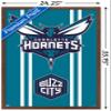 Trends International NBA Charlotte Hornets - Logo 20 Wall Poster, 34L x 22.4W, Mahogany Framed Version view 3
