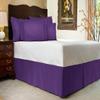 3 PC Premium Bed Skirt 100% Combed Cotton 600 Thread Counts King Size | Purple Pleated Dust Ruffle Bed Skirt Collection 20" Drop Length Pleated Styling (Bed Skirt with 2 Pillow Shams) view 1