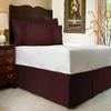 3 PC Premium Bed Skirt 100% Combed Cotton 600 Thread Counts Cal-King Size | Wine Pleated Dust Ruffle Bed Skirt Collection 20" Drop Length Pleated Styling (Bed Skirt with 2 Pillow Shams) view 1